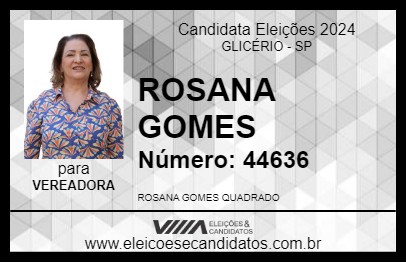 Candidato ROSANA GOMES 2024 - GLICÉRIO - Eleições