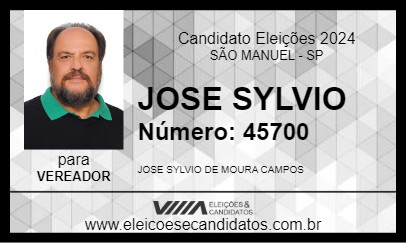 Candidato JOSE SYLVIO 2024 - SÃO MANUEL - Eleições