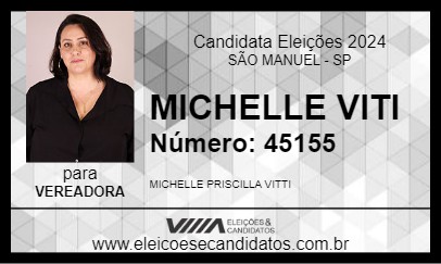 Candidato MICHELLE VITI 2024 - SÃO MANUEL - Eleições