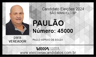 Candidato PAULÃO 2024 - SÃO MANUEL - Eleições