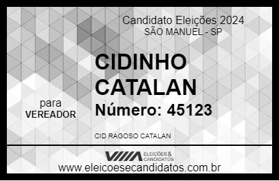 Candidato CIDINHO CATALAN 2024 - SÃO MANUEL - Eleições