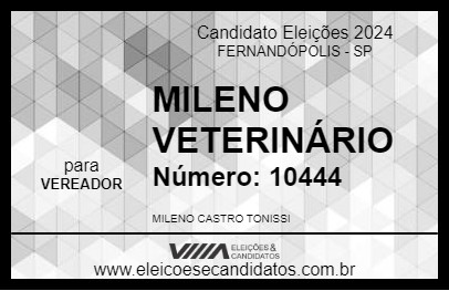 Candidato MILENO VETERINÁRIO 2024 - FERNANDÓPOLIS - Eleições