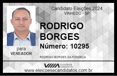 Candidato RODRIGO BORGES 2024 - VINHEDO - Eleições