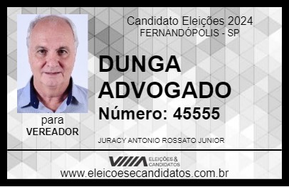 Candidato DUNGA ADVOGADO 2024 - FERNANDÓPOLIS - Eleições