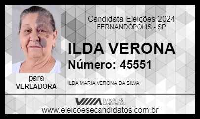 Candidato ILDA VERONA 2024 - FERNANDÓPOLIS - Eleições