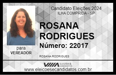 Candidato ROSANA RODRIGUES 2024 - ILHA COMPRIDA - Eleições