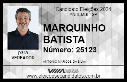 Candidato MARQUINHO BATISTA 2024 - ANHEMBI - Eleições