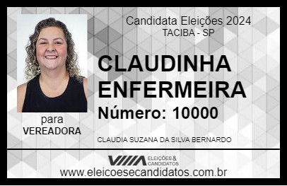 Candidato CLAUDINHA ENFERMEIRA 2024 - TACIBA - Eleições