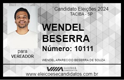 Candidato WENDEL BESERRA 2024 - TACIBA - Eleições