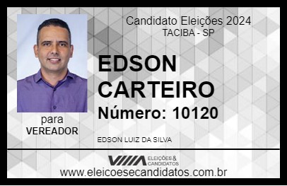 Candidato EDSON CARTEIRO 2024 - TACIBA - Eleições