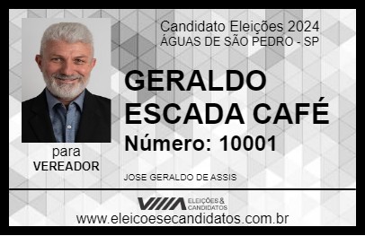 Candidato GERALDO SKADA CAFÉ 2024 - ÁGUAS DE SÃO PEDRO - Eleições