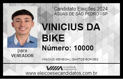 Candidato VINICIUS DA BIKE 2024 - ÁGUAS DE SÃO PEDRO - Eleições