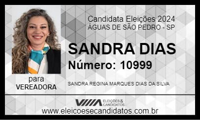 Candidato SANDRA DIAS 2024 - ÁGUAS DE SÃO PEDRO - Eleições