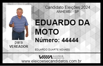 Candidato EDUARDO DA MOTO 2024 - ANHEMBI - Eleições