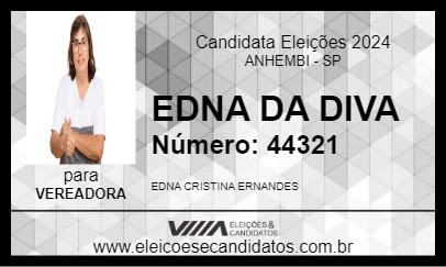 Candidato EDNA DA DIVA 2024 - ANHEMBI - Eleições