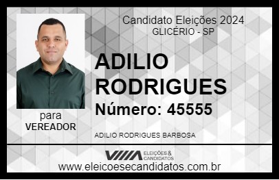 Candidato ADILIO RODRIGUES 2024 - GLICÉRIO - Eleições