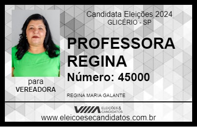 Candidato PROFESSORA REGINA 2024 - GLICÉRIO - Eleições