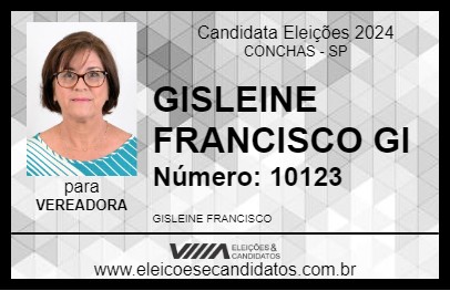 Candidato GISLEINE FRANCISCO GI 2024 - CONCHAS - Eleições