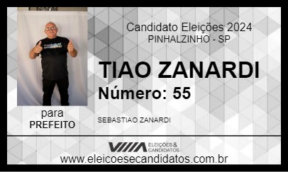 Candidato TIAO ZANARDI 2024 - PINHALZINHO - Eleições