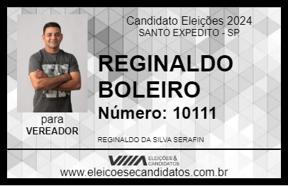 Candidato REGINALDO BOLEIRO 2024 - SANTO EXPEDITO - Eleições