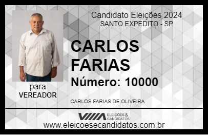 Candidato CARLOS FARIAS 2024 - SANTO EXPEDITO - Eleições