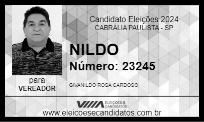 Candidato NILDO 2024 - CABRÁLIA PAULISTA - Eleições