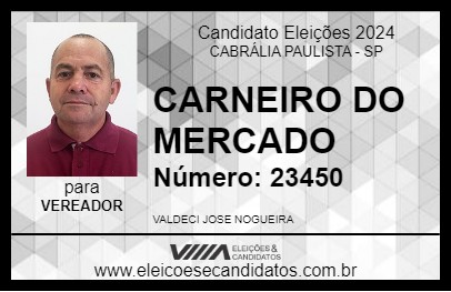 Candidato CARNEIRO DO MERCADO 2024 - CABRÁLIA PAULISTA - Eleições