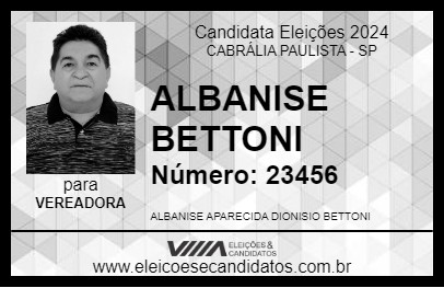 Candidato ALBANISE BETTONI 2024 - CABRÁLIA PAULISTA - Eleições