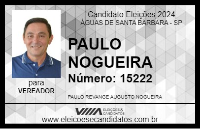 Candidato PAULO NOGUEIRA 2024 - ÁGUAS DE SANTA BÁRBARA - Eleições