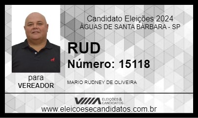 Candidato RUD 2024 - ÁGUAS DE SANTA BÁRBARA - Eleições