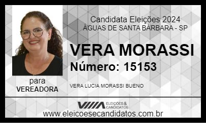 Candidato VERA MORASSI 2024 - ÁGUAS DE SANTA BÁRBARA - Eleições