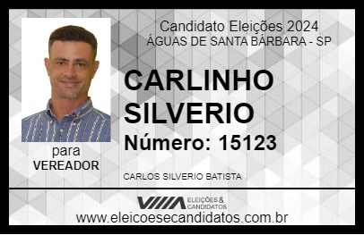 Candidato CARLINHO SILVERIO 2024 - ÁGUAS DE SANTA BÁRBARA - Eleições