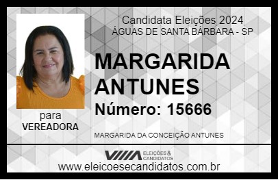 Candidato MARGARIDA ANTUNES 2024 - ÁGUAS DE SANTA BÁRBARA - Eleições