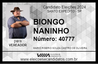 Candidato BIONGO NANINHO 2024 - SANTO EXPEDITO - Eleições