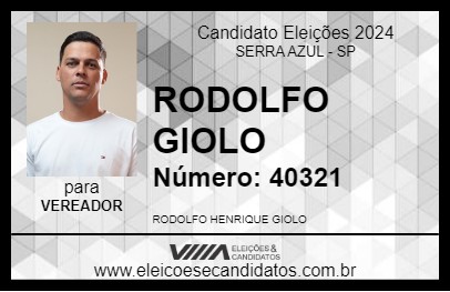 Candidato RODOLFO GIOLO 2024 - SERRA AZUL - Eleições