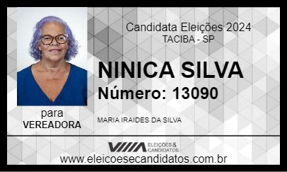 Candidato NINICA SILVA 2024 - TACIBA - Eleições