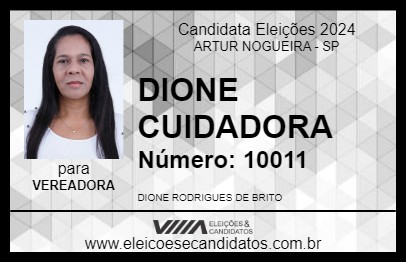 Candidato DIONE CUIDADORA 2024 - ARTUR NOGUEIRA - Eleições