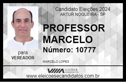 Candidato PROFESSOR MARCELO 2024 - ARTUR NOGUEIRA - Eleições