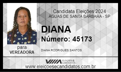 Candidato DIANA 2024 - ÁGUAS DE SANTA BÁRBARA - Eleições