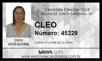 Candidato CLEO 2024 - ÁGUAS DE SANTA BÁRBARA - Eleições