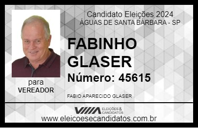 Candidato FABINHO GLASER 2024 - ÁGUAS DE SANTA BÁRBARA - Eleições