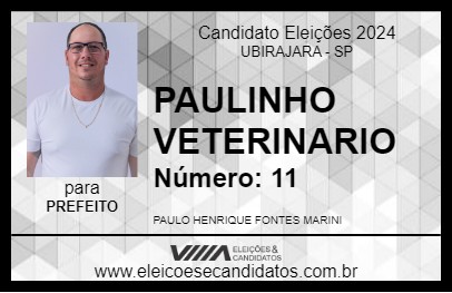 Candidato PAULINHO VETERINARIO 2024 - UBIRAJARA - Eleições