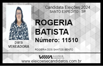 Candidato ROGERIA BATISTA 2024 - SANTO EXPEDITO - Eleições