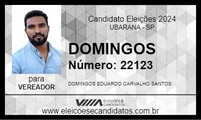 Candidato DOMINGOS 2024 - UBARANA - Eleições