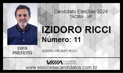 Candidato IZIDORO RICCI 2024 - TACIBA - Eleições