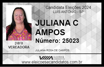 Candidato JULIANA C AMPOS 2024 - LUÍS ANTÔNIO - Eleições