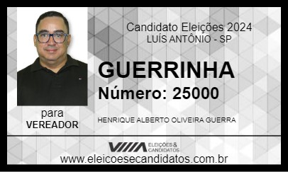 Candidato GUERRINHA 2024 - LUÍS ANTÔNIO - Eleições