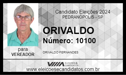 Candidato ORIVALDO 2024 - PEDRANÓPOLIS - Eleições