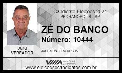 Candidato ZÉ DO BANCO 2024 - PEDRANÓPOLIS - Eleições