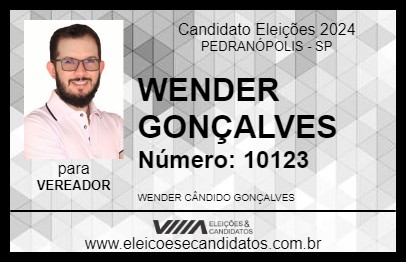 Candidato WENDER GONÇALVES 2024 - PEDRANÓPOLIS - Eleições